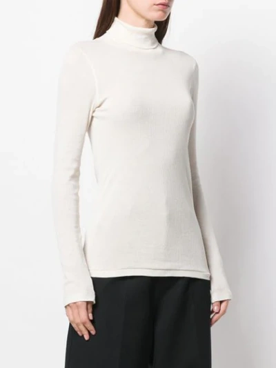 Shop Ami Alexandre Mattiussi Long Sleeves Tee With Turtle Neck In White