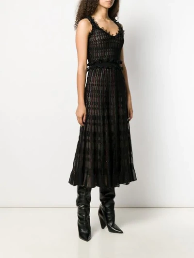 Shop Alexander Mcqueen Ruched Midi Dress In Black