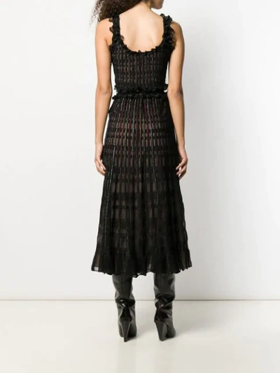 Shop Alexander Mcqueen Ruched Midi Dress In Black