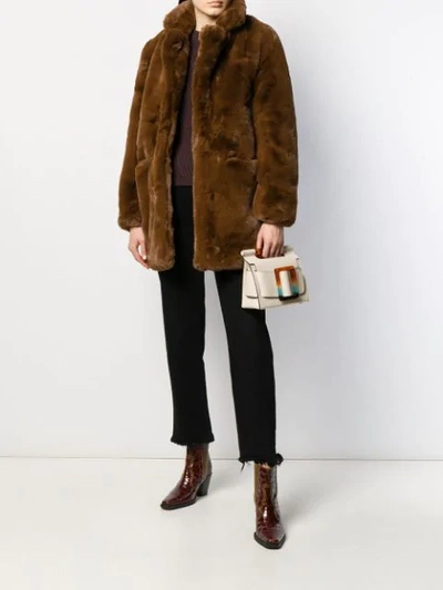 Shop Apparis Sophie Mid-length Coat In Brown