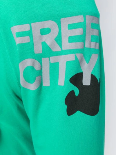 Shop Freecity Logo Print Track Pants In Green