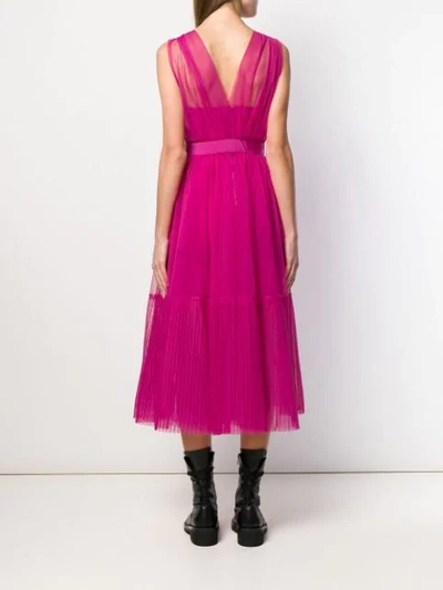 Shop Pinko Sheer Tulle Midi Dress In Pink