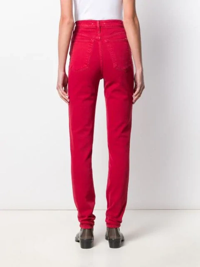 Shop Helmut Lang High Spiked Jeans In Red