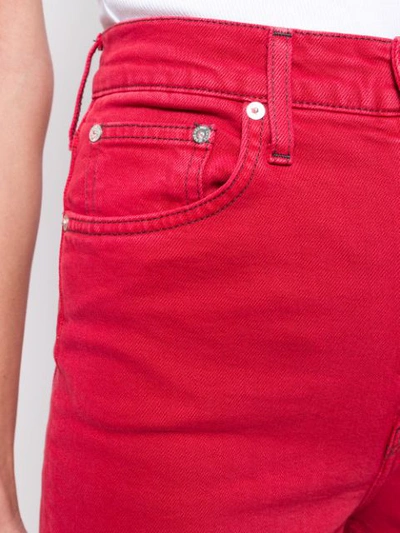 Shop Helmut Lang High Spiked Jeans In Red