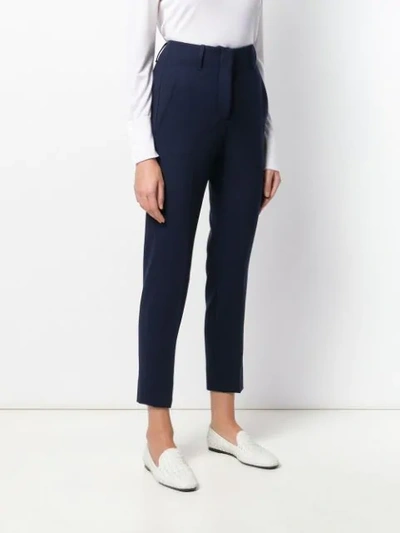 Shop Incotex High-waisted Slim-fit Trousers In Blue