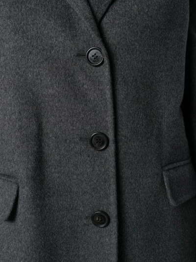 PRADA BELTED BUTTON-FRONT COAT - 灰色