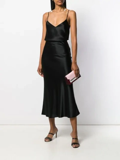 Shop Galvan Valletta Satin Skirt In Black