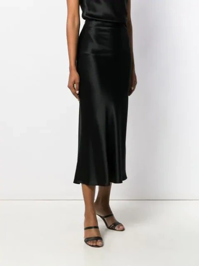 Galvan Satin Evening Skirt In Black