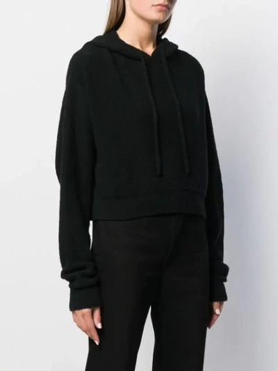 Shop Andrea Ya'aqov Knitted Hoodie In Black