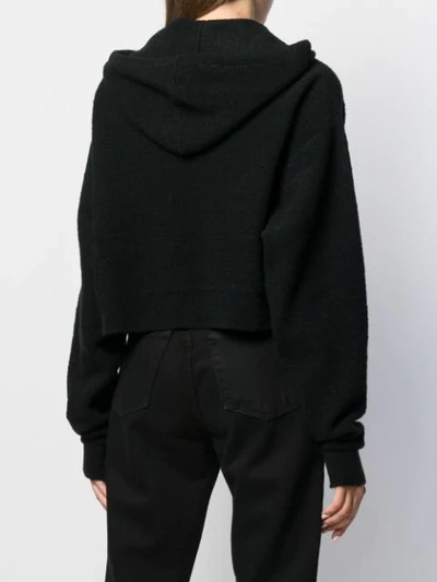 Shop Andrea Ya'aqov Knitted Hoodie In Black
