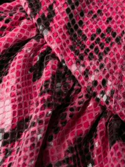 Shop Msgm Snake-embossed Mini Dress In Pink