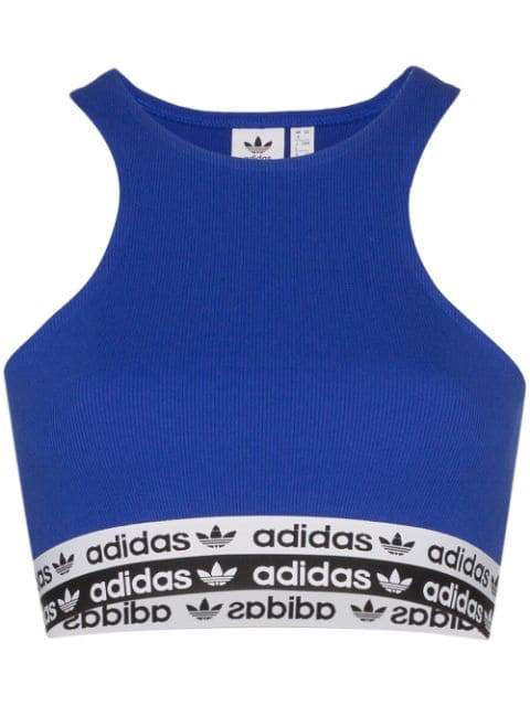 adidas crop top blue