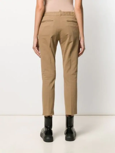 Shop Dsquared2 Slim Fit Trousers In Neutrals