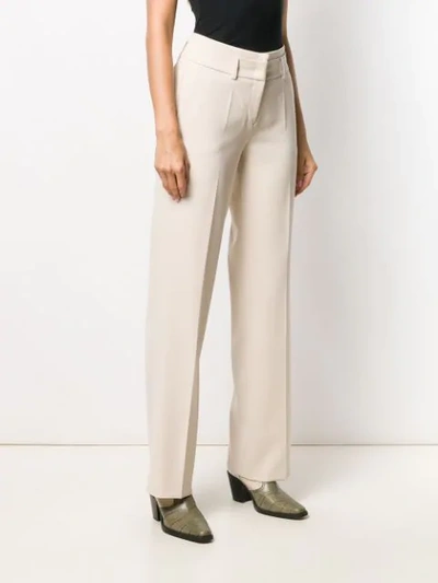 Shop Cambio Creased Straight Leg Trousers In Neutrals