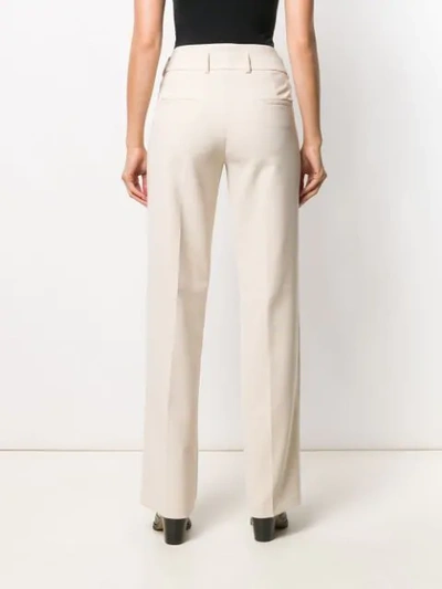 Shop Cambio Creased Straight Leg Trousers In Neutrals