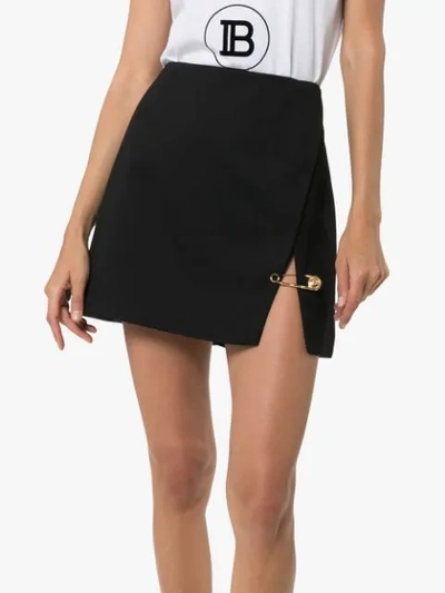 VERSACE SAFETY-PIN MINI SKIRT - 黑色