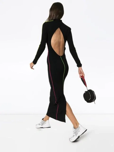 Shop Kirin Peggy Gou Contrast-piping Maxi Dress In Black