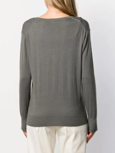 Shop Filippa K Fine Knit V-neck Jumper In Grey
