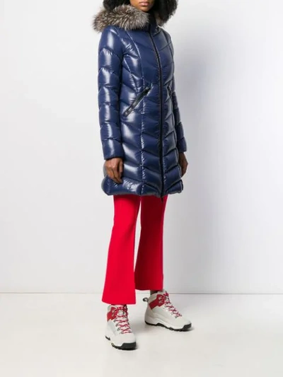 Shop Moncler Fulmarus Quilted Zip-up Coat In Blue