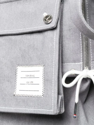 Shop Thom Browne Hunting Cardigan Jacket In Grey
