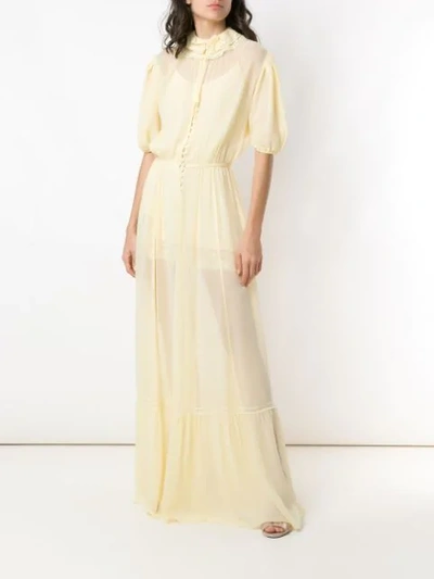 Shop Andrea Bogosian Poli Couture Silk Gown In Yellow