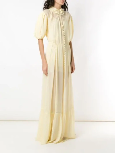 Shop Andrea Bogosian Poli Couture Silk Gown In Yellow