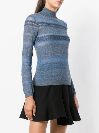Shop Ermanno Scervino Mock Neck Sweater - Blue