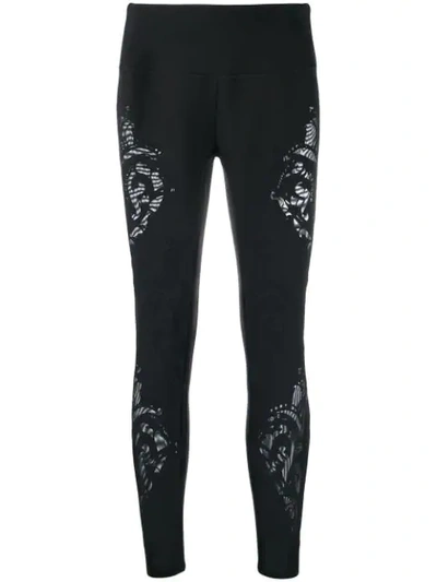 Shop Pinko Stencil Cut Leggings In Black