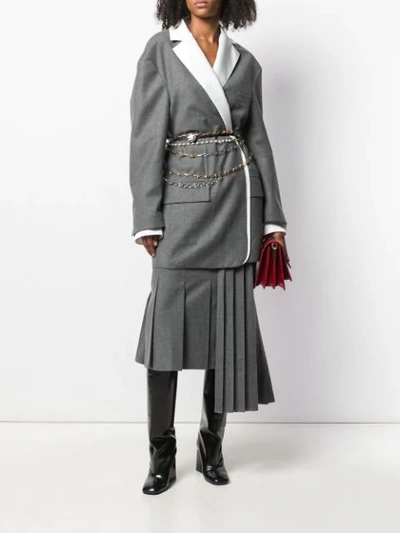 Shop Marni Deconstructed Skirt In Grey