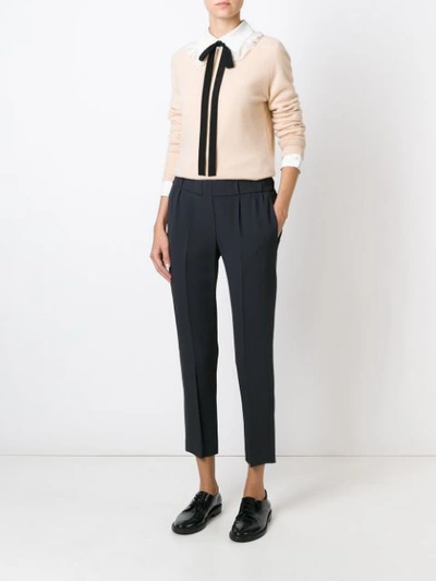Shop Brunello Cucinelli Cropped Trousers In Grey