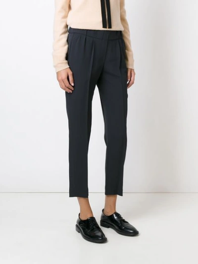 Shop Brunello Cucinelli Cropped Trousers In Grey