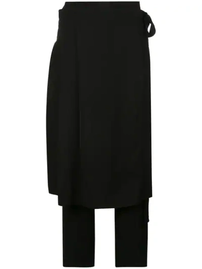Shop Oscar De La Renta Skirt Layer Trousers In Black