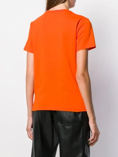 Shop Msgm Logo Printed T-shirt In Orange