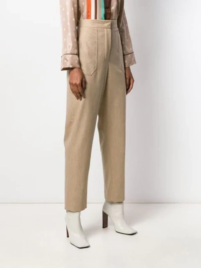 Shop Fendi Straight Tailored Trousers In Neutrals