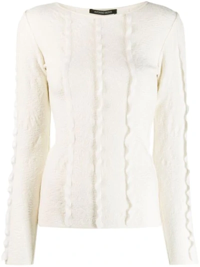 Shop Antonino Valenti Frill-trim Fitted Top In White