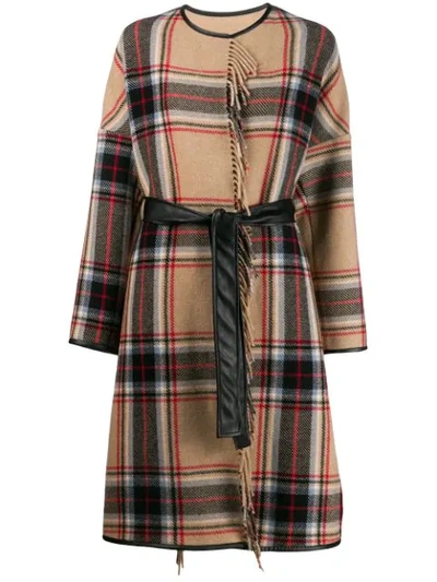 Shop Pinko Costa Blanket Coat In Neutrals