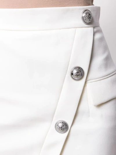Shop Balmain Buttoned Short Skirt In White