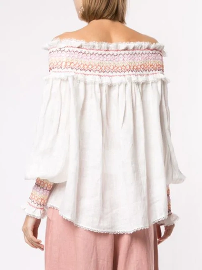 Shop Zimmermann Off The Shoulder Blouse In White