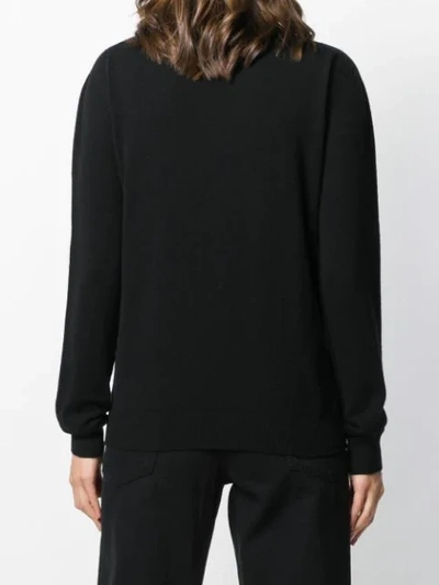 Shop Jil Sander Ribbed Round Neck Knitted Sweater In Black