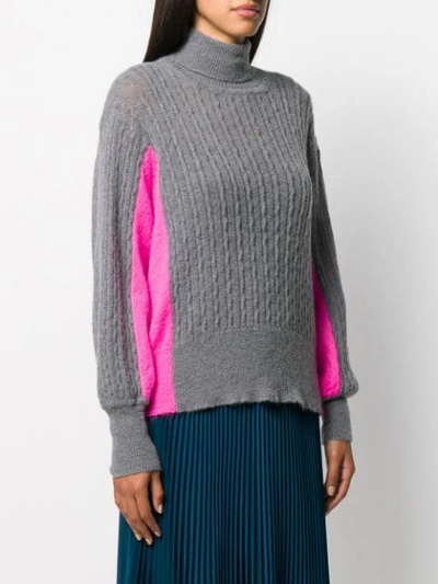 Shop Maison Flaneur Pullover In Colour-block-optik In Grey