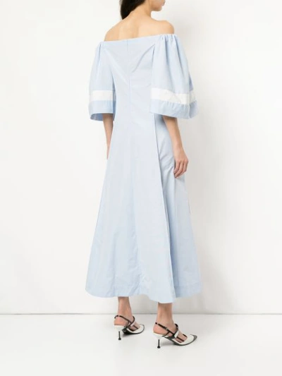 Shop Eudon Choi Off-the-shoulder Midi Dress - Blue