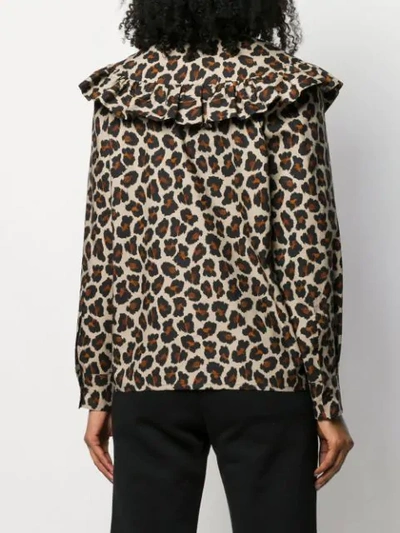 Shop Msgm Leopard-print Blouse In Neutrals