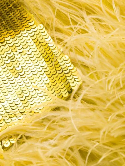 ATTICO BOW EMBELLISHED MINI DRESS - 黄色