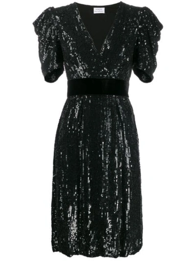 Shop P.a.r.o.s.h Sequin Midi Dress In Black