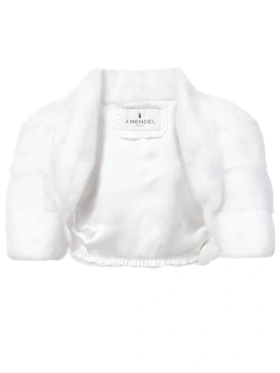 Shop J Mendel J. Mendel Cropped Fur Jacket - White