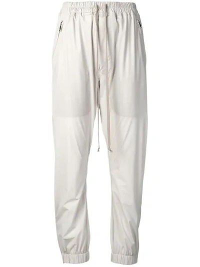 Shop Rick Owens Cropped Track Pants In Grey