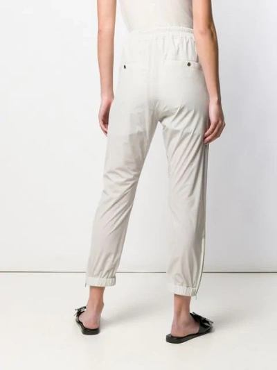 Shop Rick Owens Cropped Track Pants In Grey