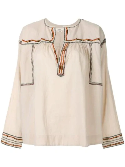 Shop Isabel Marant Étoile Blicky Embroidered Tunic In Nude/neutrals