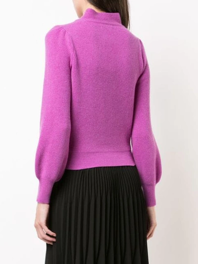 Shop Co Neck-tied Fitted Sweater In Pink