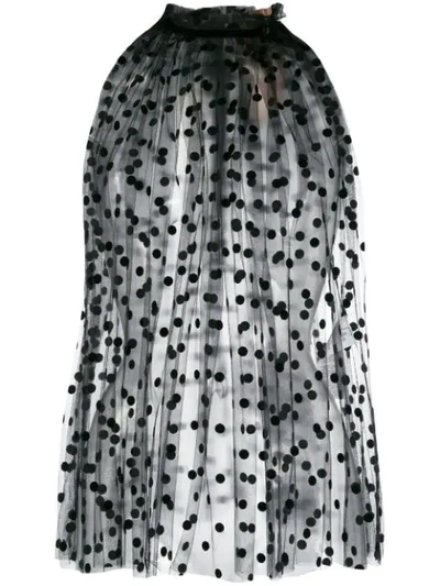 Shop N°21 Polka Dot Print Sheer Top In Black